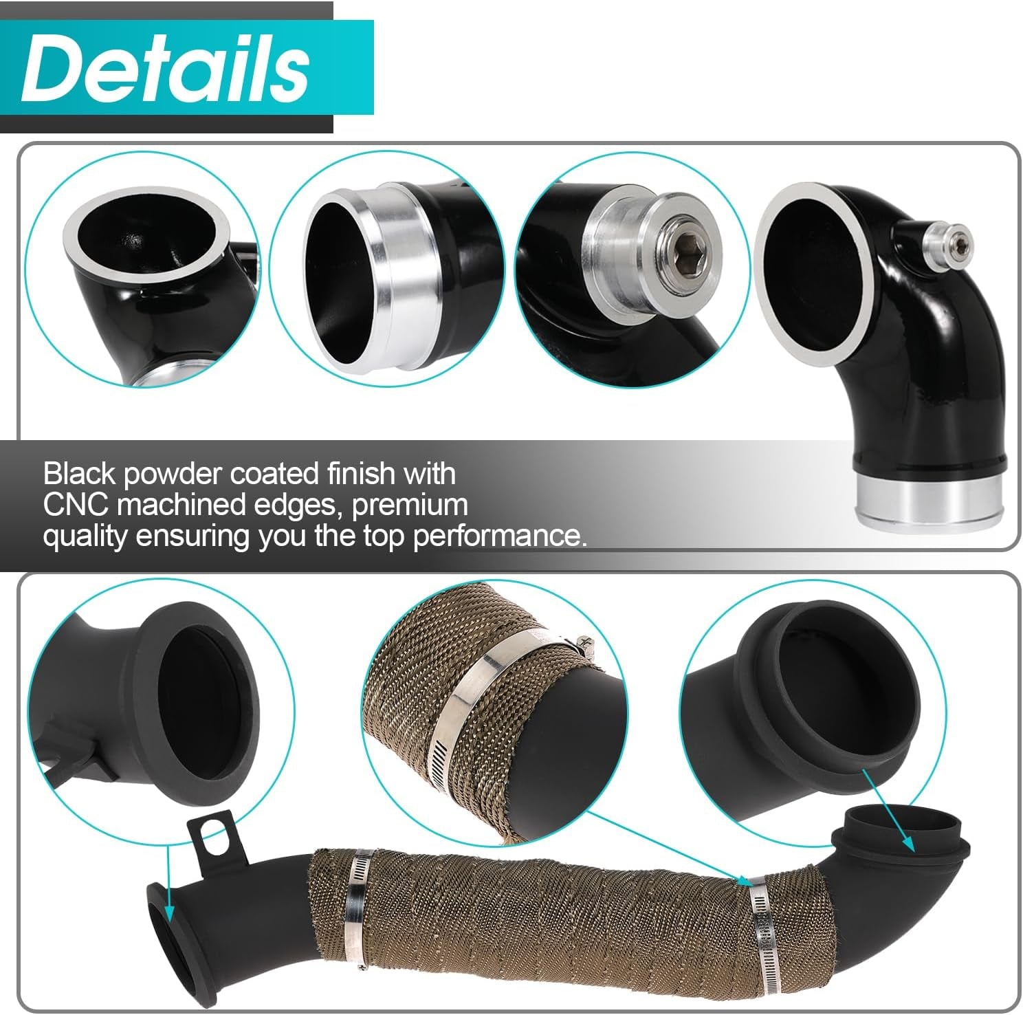 6.6 Turbo Mouthpiece, LLY Engine Turbo Mouthpiece Fits for Duramax 6.6L LLY 2004.5-2010, Inlet Manifold Intake Elbow for Chevrolet for GMC Sierra Trucks with 117000500 Pipe