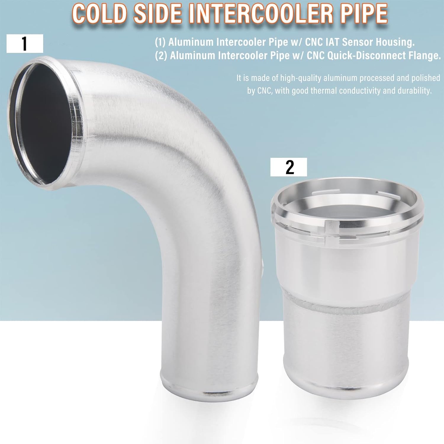 Cold Side Intercooler Pipe Upgrade Kit for Ford 6.7L Powerstroke Diesel 2011-2016 F250 F350 F450，3.5 Inch Intercooler Piping Kit.