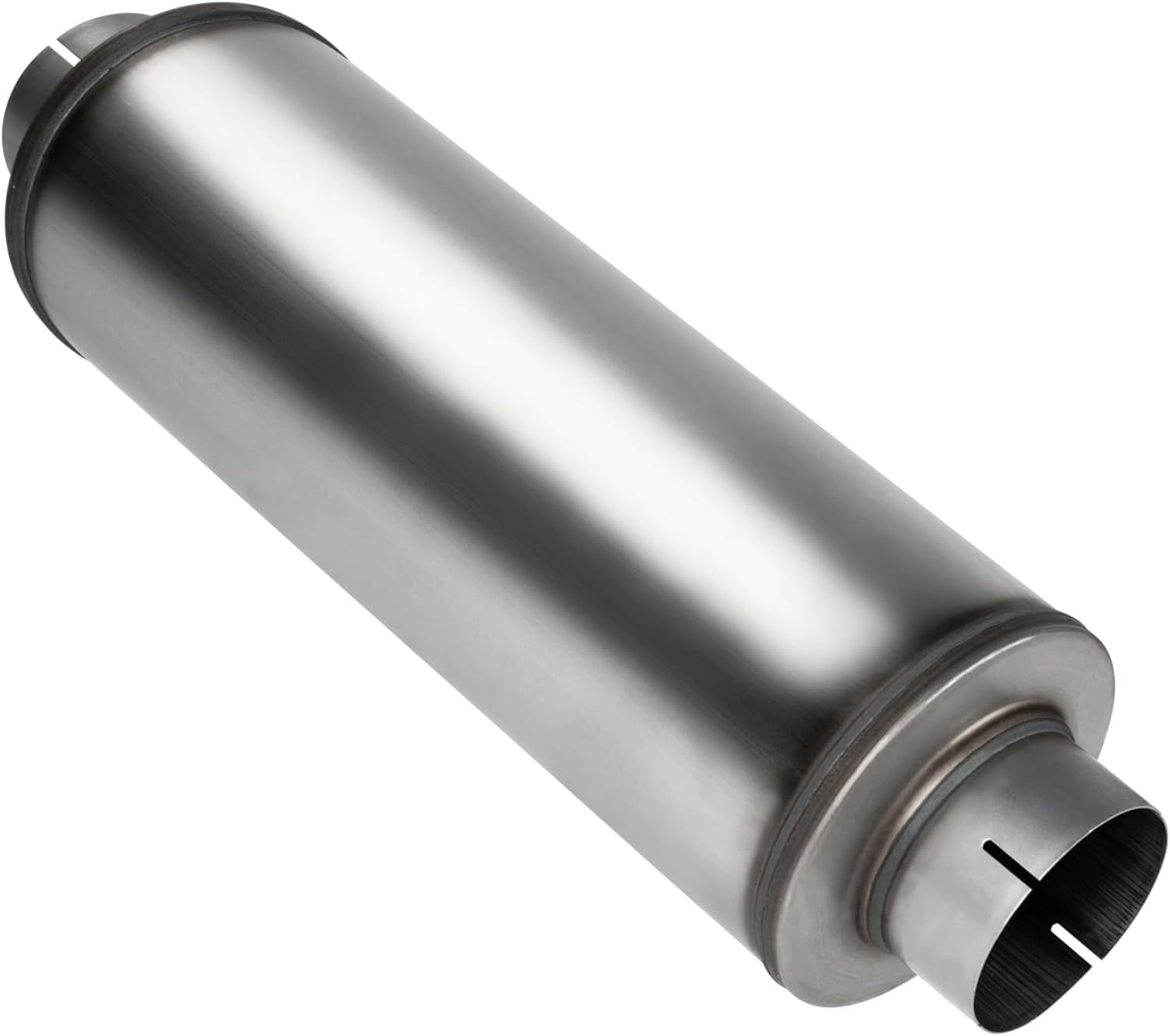 4'' Exhaust Muffler, 4'' Inlet/Outlet, Universal 30'' Overall Stainless Steel Straight through Design, Resonator Muffler