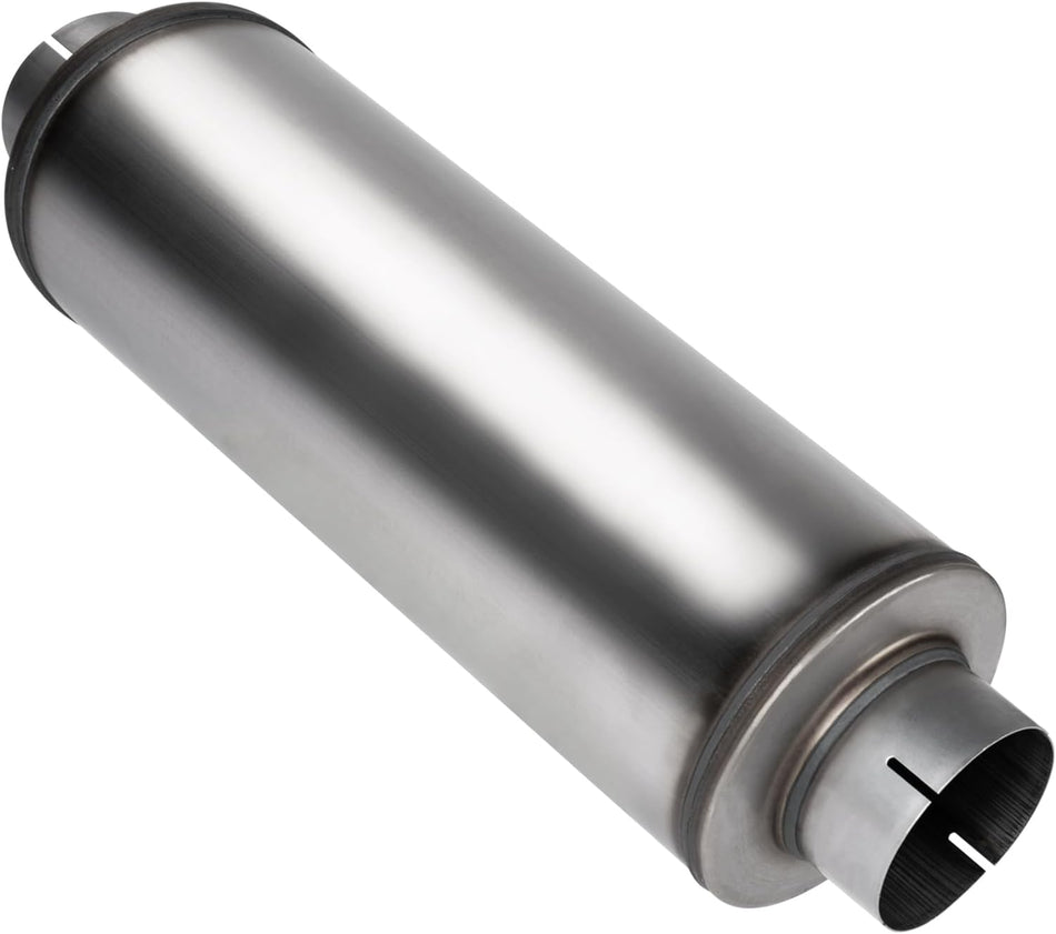 4'' Exhaust Muffler, 4'' Inlet/Outlet, Universal 30'' Overall Stainless Steel Straight through Design, Resonator Muffler