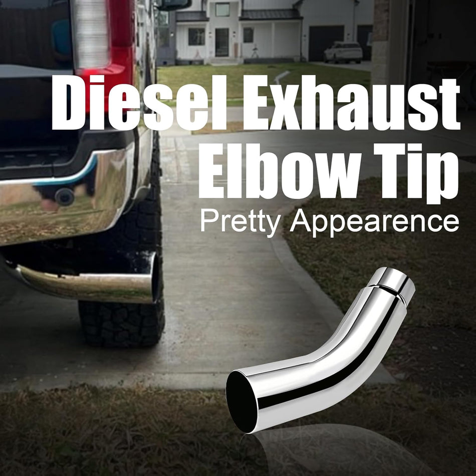 Diesel Exhaust Elbow Tip, Side Exit Exhaust Tip, Chromed Turndown Exhaust Tip (5'' Inlet/6'' Outlet)