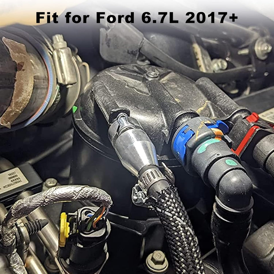 Aluminum Fuel Filter Return Line Connector Fits for Ford Powerstroke 6.7L 2017+ Repair Quick Connector Silver
