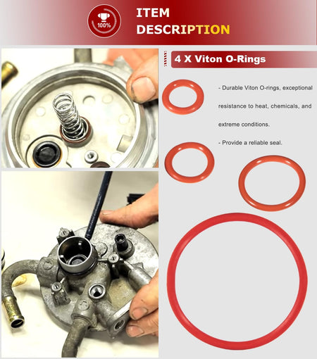 6.6L Duramax Fuel Filter Primer Rebuild Seal Kit Viton O-Rings Billet Bleeder Screw for 2001-2013 6.6L Chevy GMC LB7 LLY LBZ LMM LML Duramax Fuel Filter Primer