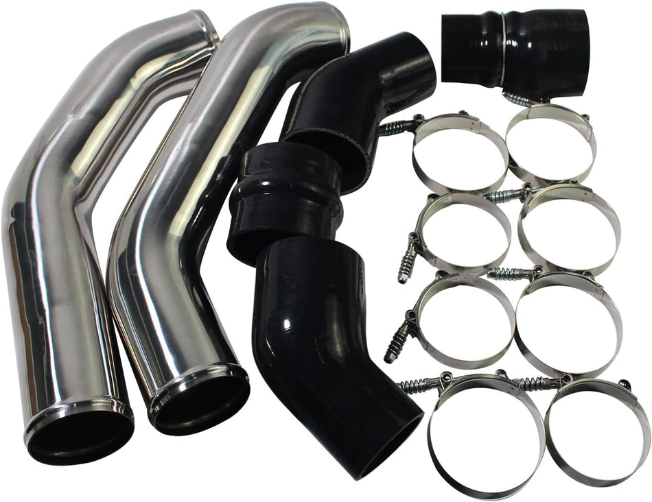 Stainless Steel Intercooler Pipe Kit & Boots Compatible with 2013-2018 Dodge Ram 2500/3500 6.7L Cummins Diesel Trucks Driver & Passenger Sideing & Piping Kits