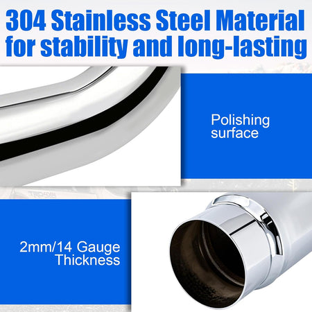 Diesel Exhaust Elbow Tip, Side Exit Exhaust Tip, Chromed Turndown Exhaust Tip (5'' Inlet/6'' Outlet)