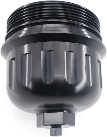 Fuel Filter Housing Cap Aluminum with Drain Plug Compatible with 2017-2020 GM Duramax 6.6L L5P Chevy Silverado/Gmc Sierra 2500HD 3500HD