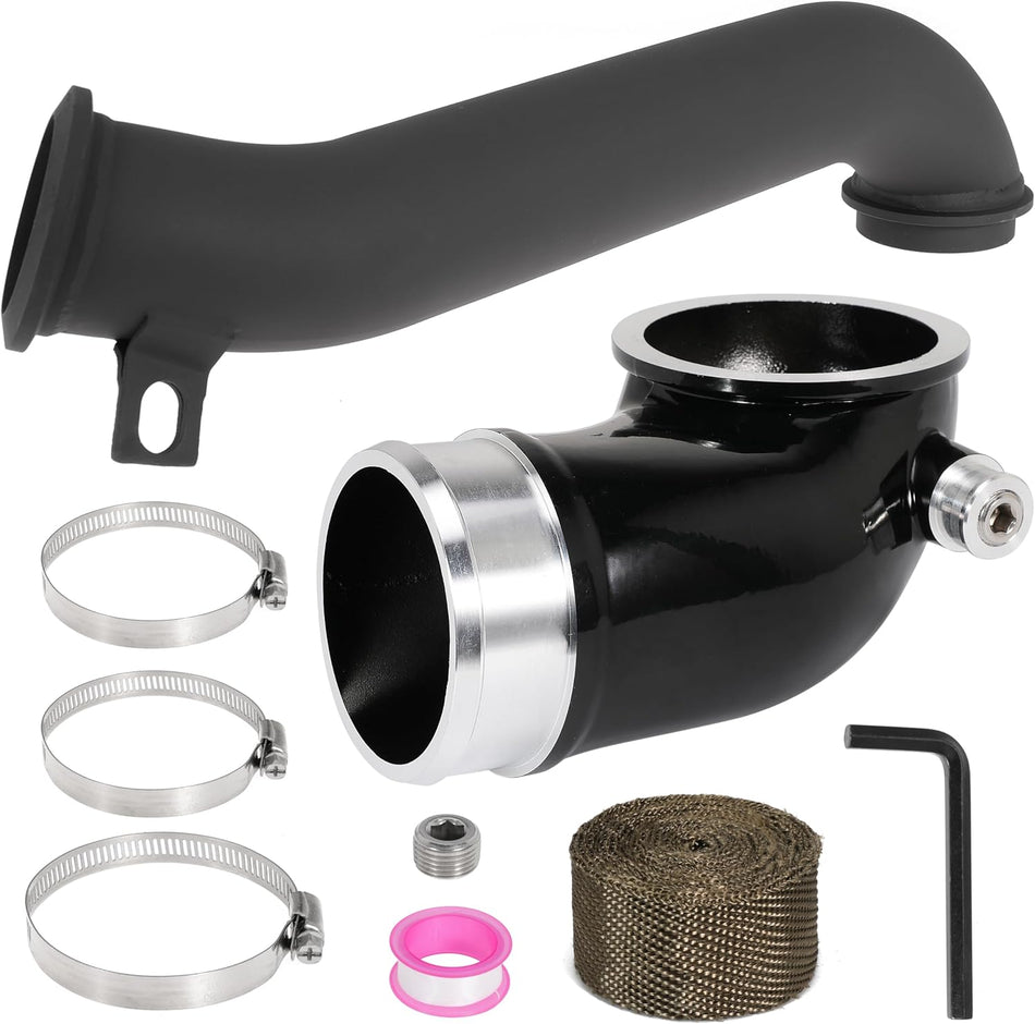6.6 Turbo Mouthpiece, LLY Engine Turbo Mouthpiece Fits for Duramax 6.6L LLY 2004.5-2010, Inlet Manifold Intake Elbow for Chevrolet for GMC Sierra Trucks with 117000500 Pipe