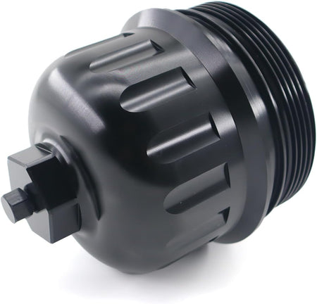 Fuel Filter Housing Cap Aluminum with Drain Plug Compatible with 2017-2020 GM Duramax 6.6L L5P Chevy Silverado/Gmc Sierra 2500HD 3500HD