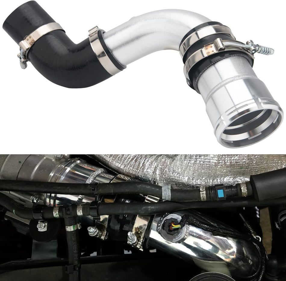 Cold Side Intercooler Pipe Upgrade Kit for Ford 6.7L Powerstroke Diesel 2011-2016 F250 F350 F450，3.5 Inch Intercooler Piping Kit.