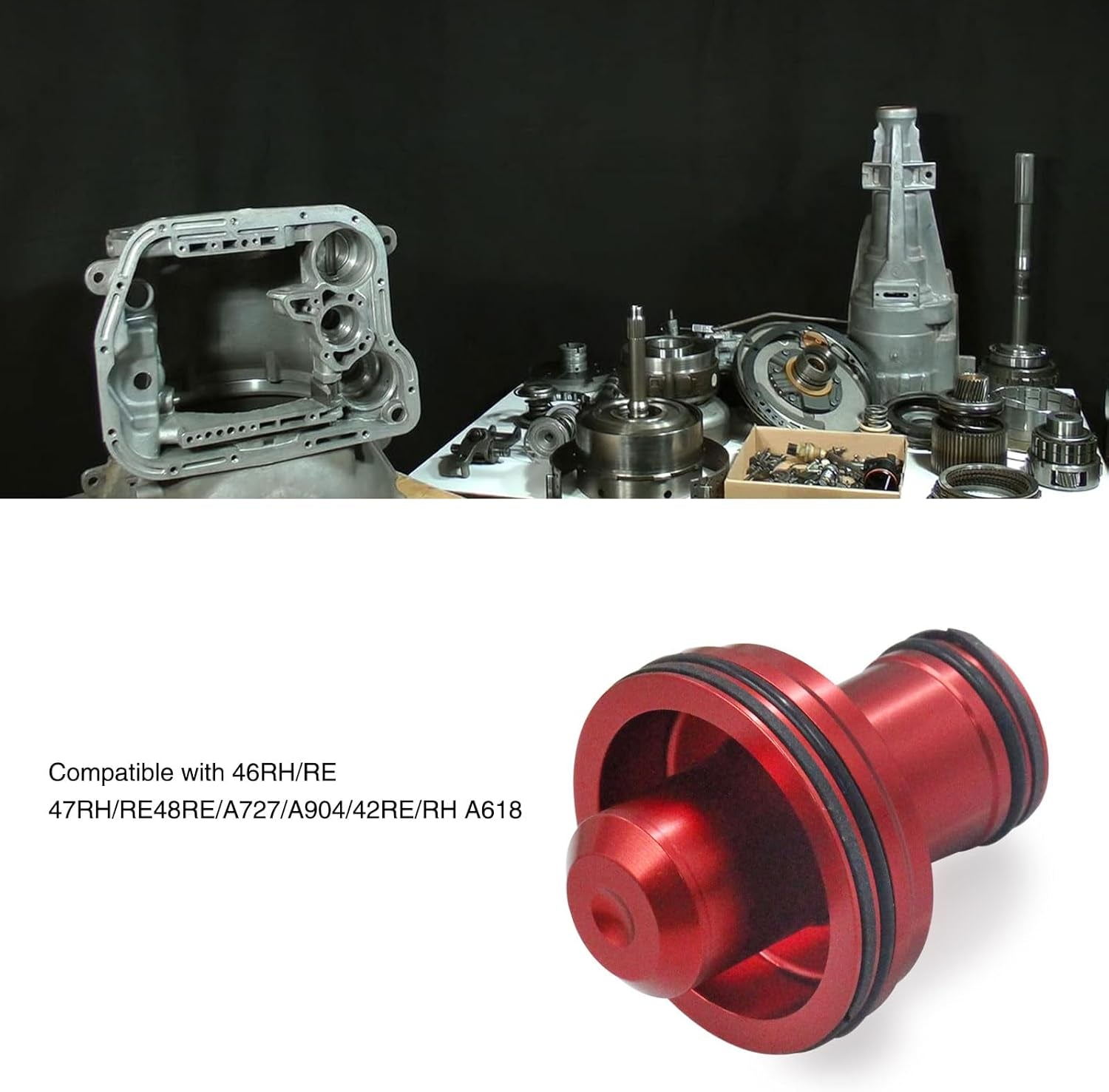 Anodized Aluminum Billet Accumulator Piston Kit 22841-04K Compatible for Chrysler 36RH, 37RH,46RH, 46RE,47RH, 47RE, 48RE,42RH, 42Re,A727,A518,A618,A904-Red