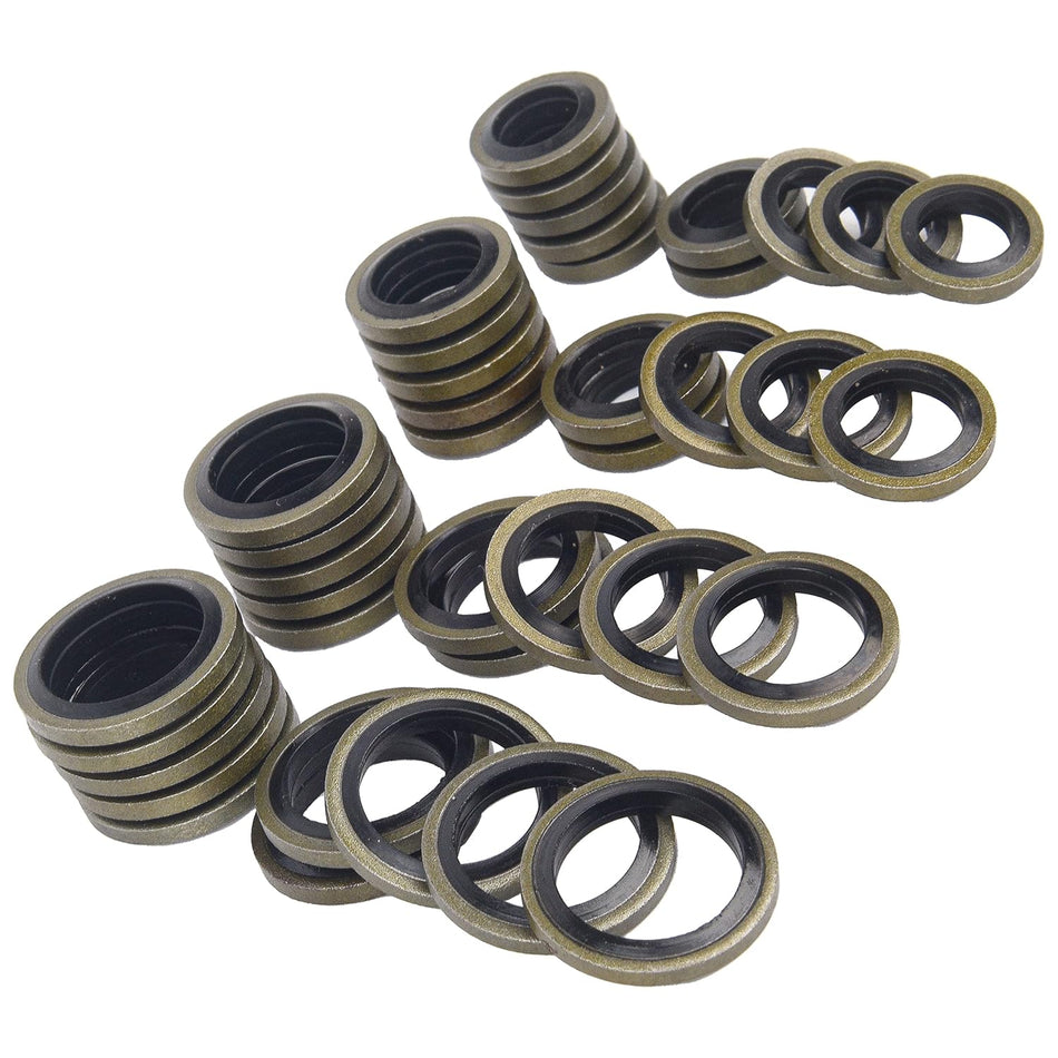 Fuel Sealing Washers Fit for Banjo Bolt 8Mm 10Mm 12Mm 14Mm Compatible with Dodge Cummins Fuel System Replace 3918188 4934278 3963983 3963988 (40Pcs,Each of 10)