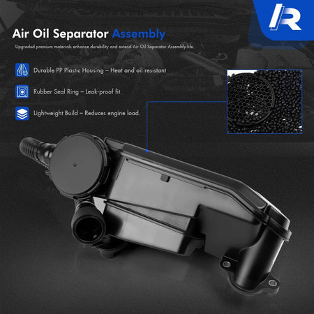 Air Oil Separator Assembly Fit for Ford F250 F350 Super Duty 2017-2019 6.7L Powerstroke Diesel - PCV CCV Vent Valve Engine Crankcase Replaces# FC3Z-6A785-F, FC3Z-6A785-D, FC3Z6A785F - without Sensor