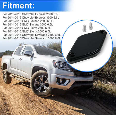 Intake Resonator Cover Plate for Chevy/Gmc 2011-2016 Duramax 6.6L LML Diesel - Black