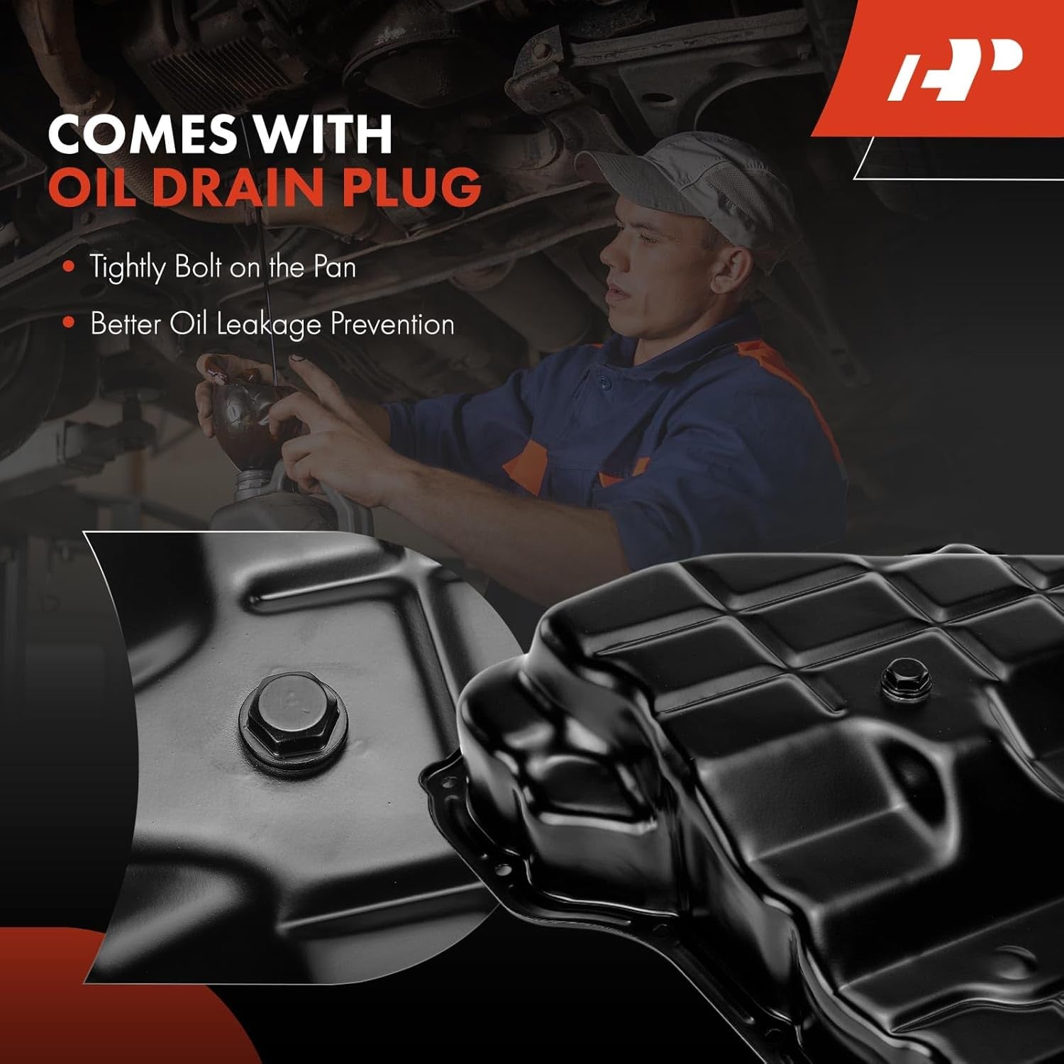 Transmission Oil Pan with Drain Plug Compatible with 65RFE 68RFE 545RFE Transmission & Dodge Dakota Durango & Jeep Commander Grand Cherokee & Ram 1500/2500/3500 Dakota