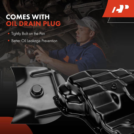 Transmission Oil Pan with Drain Plug Compatible with 65RFE 68RFE 545RFE Transmission & Dodge Dakota Durango & Jeep Commander Grand Cherokee & Ram 1500/2500/3500 Dakota