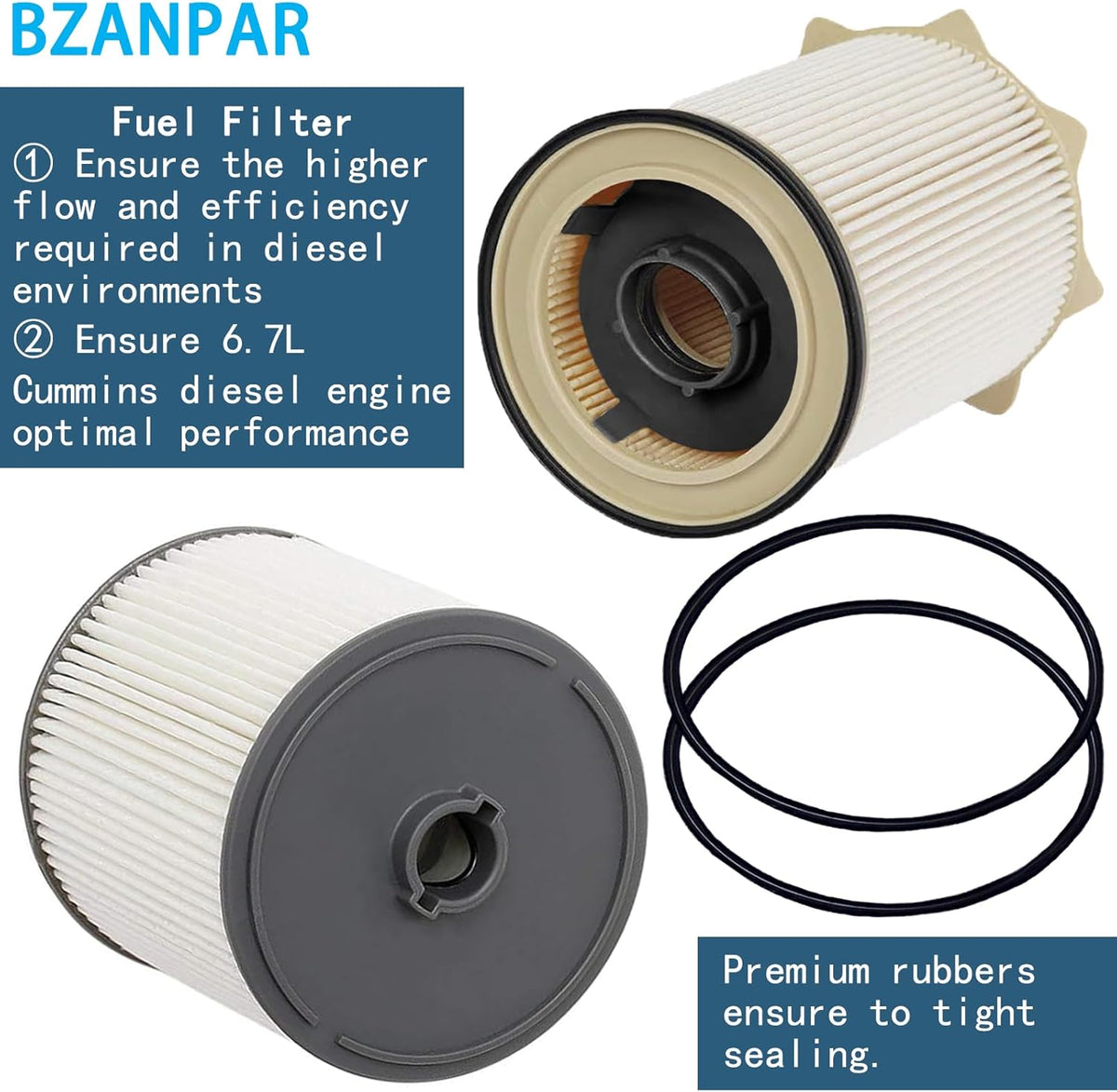 Fuel Filters for Ram 2500 3500 4500 5500 6.7 Cummins Diesel, Fuel Filter for 2019 2020 2021 2022 2023 2024 Dodge Ram 6.7 Diesel, Fuel Filter Water Separator Set Replace 68157291AA 68436631AA