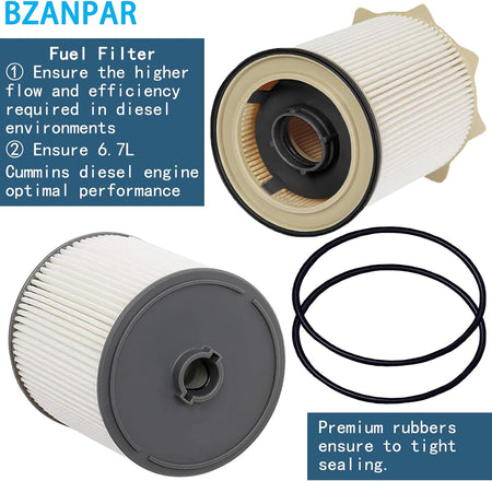 Fuel Filters for Ram 2500 3500 4500 5500 6.7 Cummins Diesel, Fuel Filter for 2019 2020 2021 2022 2023 2024 Dodge Ram 6.7 Diesel, Fuel Filter Water Separator Set Replace 68157291AA 68436631AA