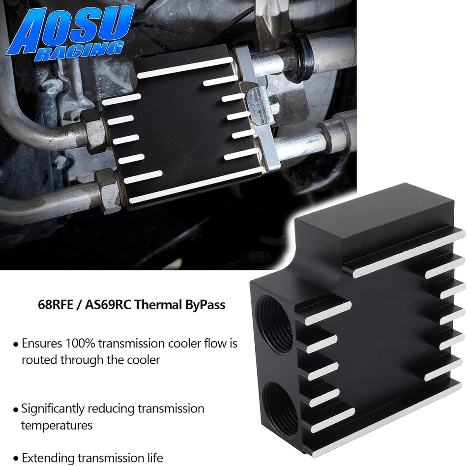 68RFE / AS69RC Transmission Thermal Bypass Valve Upgrade with Billet Filter Coupler Compatible with 2019-2024 Ram 6.7L Cummins Diesel