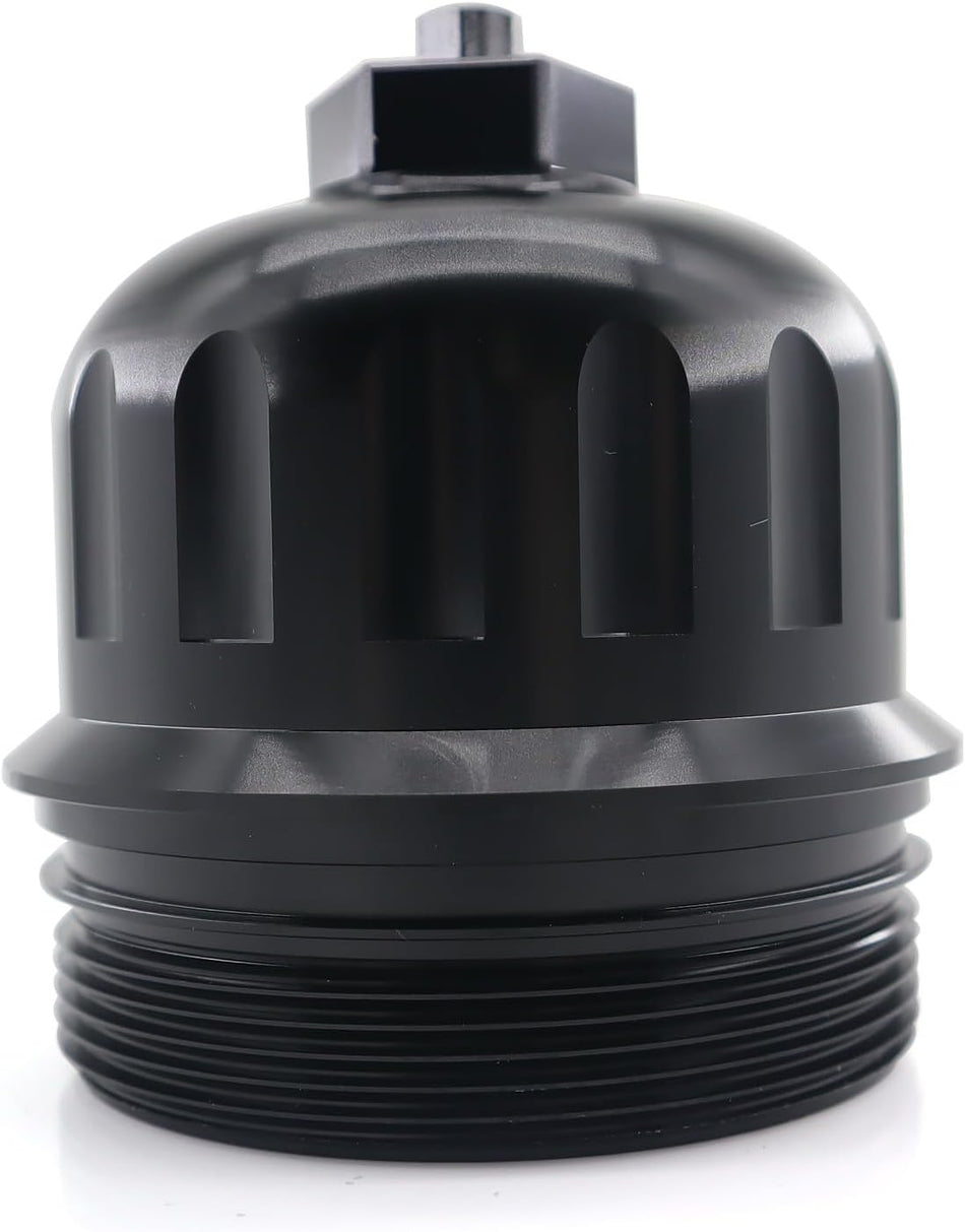 Fuel Filter Housing Cap Aluminum with Drain Plug Compatible with 2017-2020 GM Duramax 6.6L L5P Chevy Silverado/Gmc Sierra 2500HD 3500HD