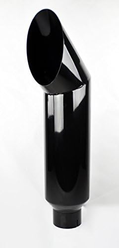 Black Miter Angle Cut Exhaust Stack 4" Inlet 8" Tip 36" Long