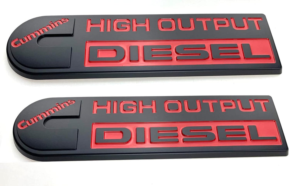 Pair Set 2500 3500 Cummins Diesel High Output 5.9L 6.7L Nameplate Emblem Badge Sticker Replacement for 2500 3500 (Red Black)