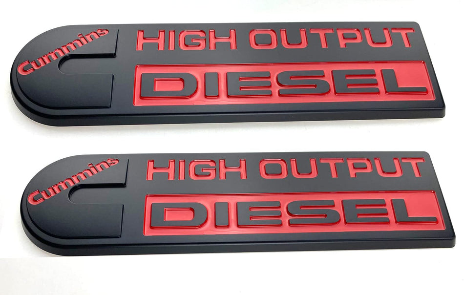 Pair Set 2500 3500 Cummins Diesel High Output 5.9L 6.7L Nameplate Emblem Badge Sticker Replacement for 2500 3500 (Red Black)