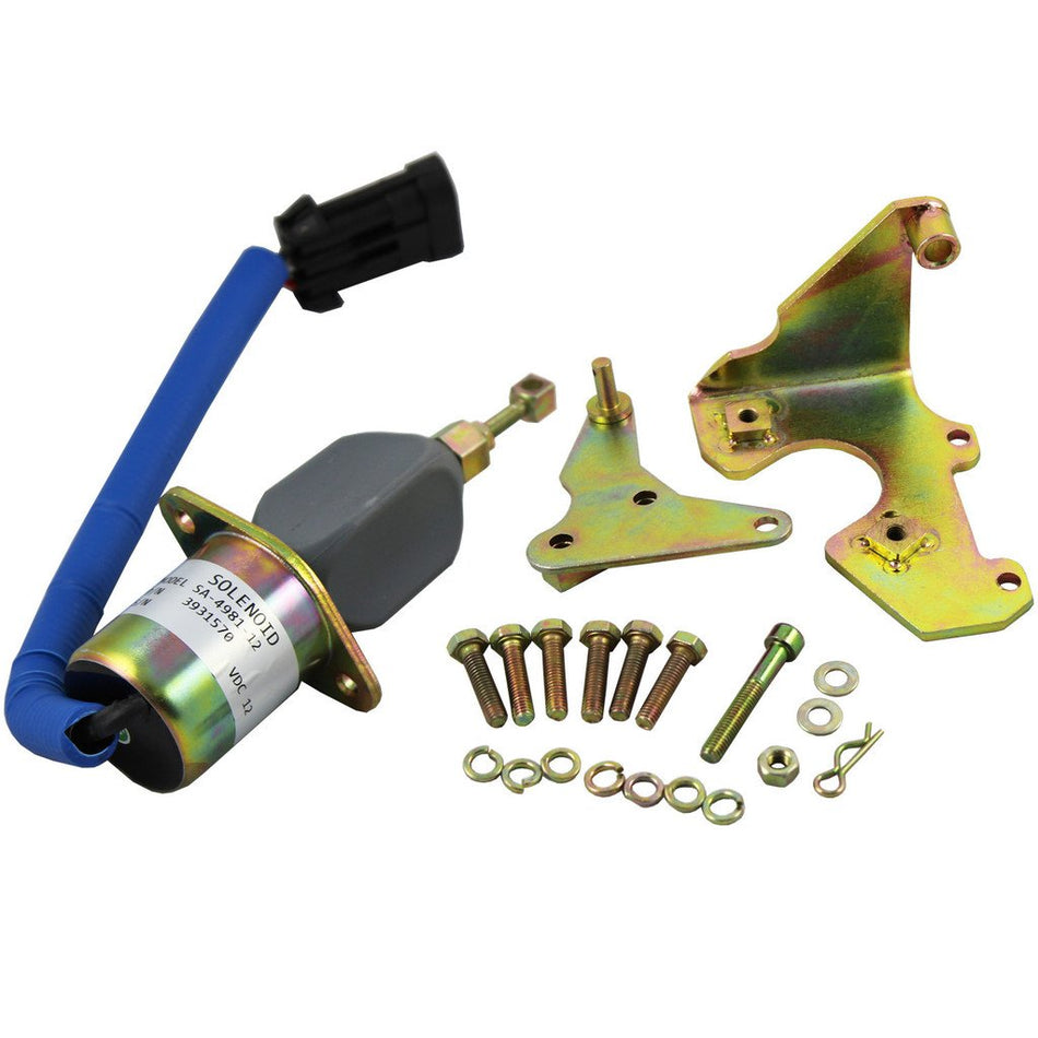 New Fuel Shut Off Solenoid With Bracket Kits 3931570 5016244AA Replacement For Dodge Diesel Cummins 94-98 5.9L