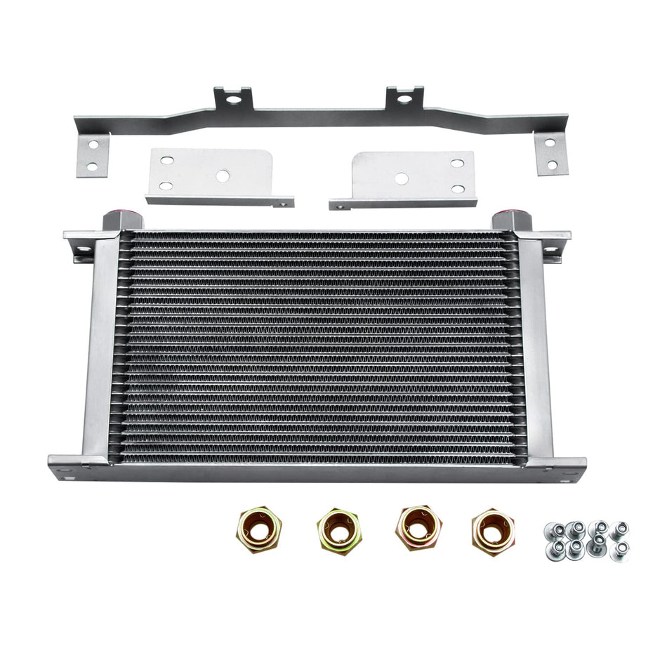 Transmission Oil Cooler Compatible With Chevy GMC Silverado Sierra Duramax 6.6L 2001-2005 Silver